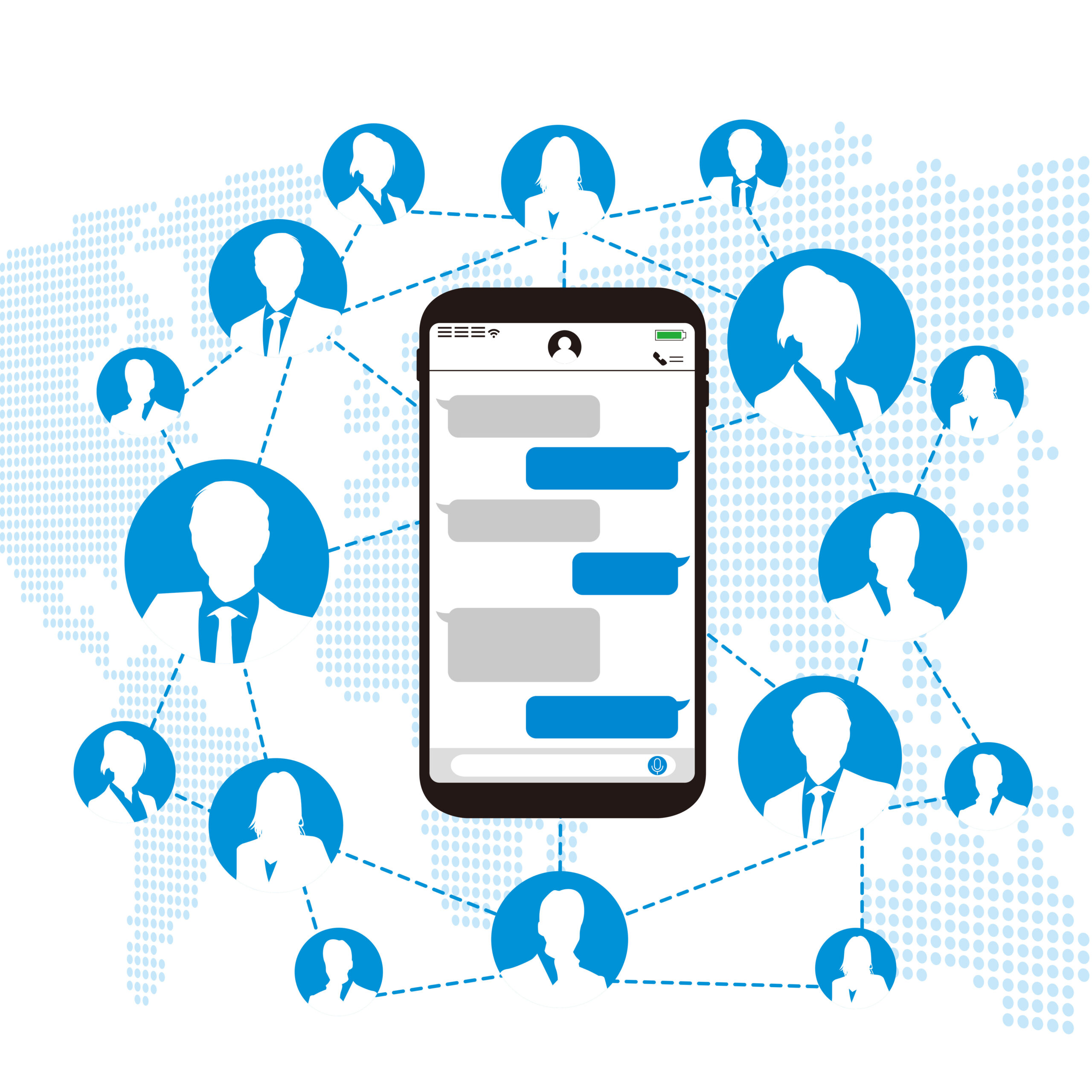 Chat app vector illustration smartphone